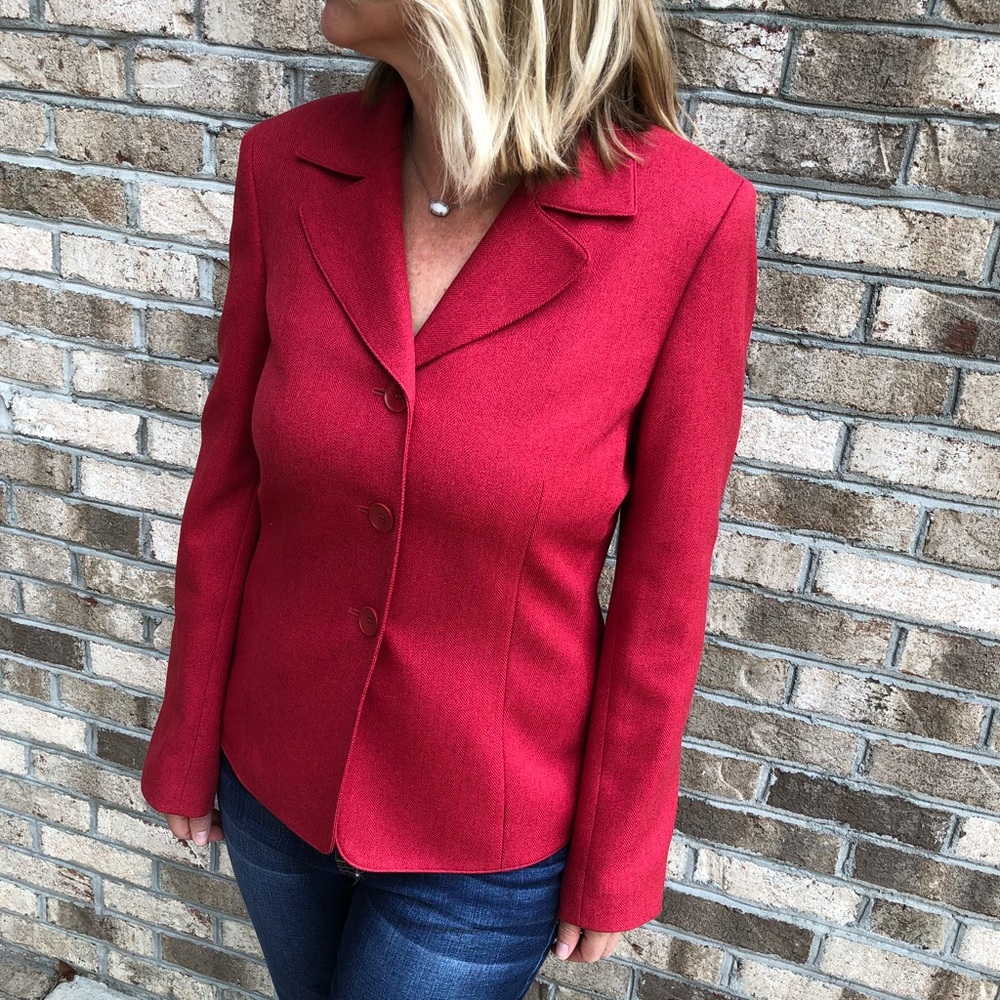Le Suit Womens Blazer Red